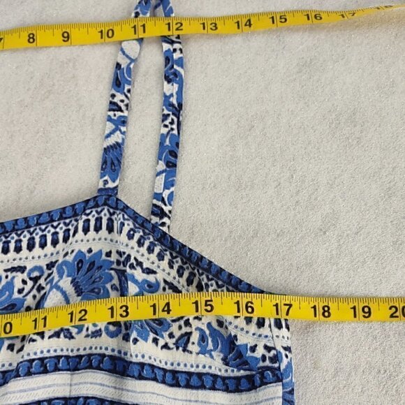 Ann Taylor Loft Petites Spaghetti Strap Zipper Back Pleated Blue Dress Size 12P - Picture 8 of 10